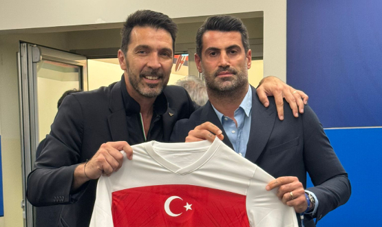 EURO 2032 Football Ambassadors Volkan Demirel and Gianluigi Buffon Met In Italy