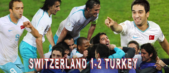 Turkey victorious against Switzerland: 1-2